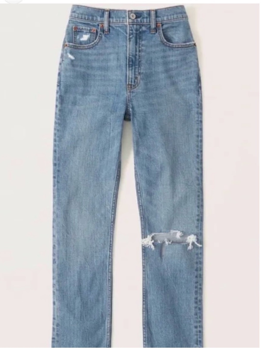 Abercrombie & Fitch Blue High-Rise Distressed Jeans